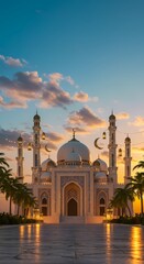 Naklejka premium taj mahal at sunset