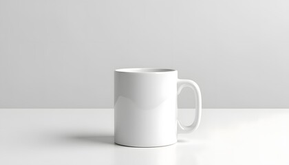 Obraz premium White ceramic mug mockup on white background