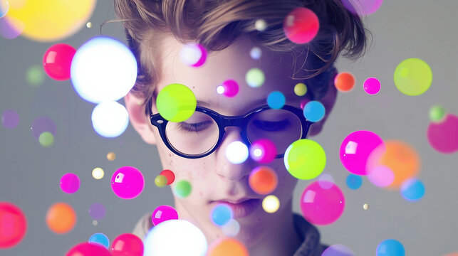 Social Media Internet Web Concept: Caucasian teen Browsing Network of Websites, Online Games, Communities And Viral Videos.