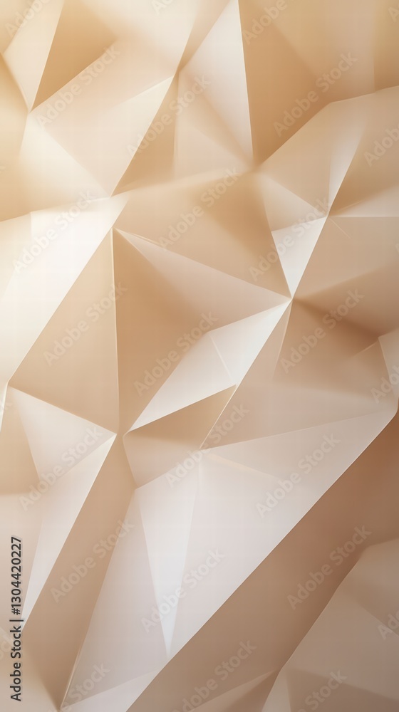 Poster abstract polygonal surface: a captivating interplay of light and shadow dances across the intricate 