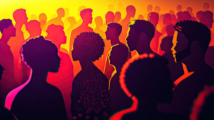 A paper cut artwork depicting a diverse crowd of people. The figures are carefully crafted with unique shapes and sizes, representing a variety of backgrounds and cultures.