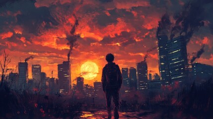 Fototapeta premium Apocalyptic Cityscape Outlook