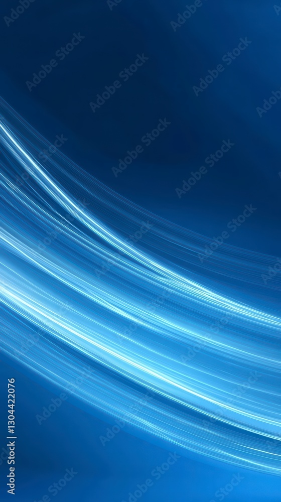 Poster abstract blue lines: abstract composition with flowing blue lines on a gradient background, creating