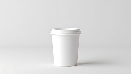 White paper coffee cup with lid mockup