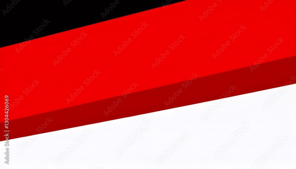 Poster geometric background with diagonal stripes in red, white and black, creating a modern abstract compo