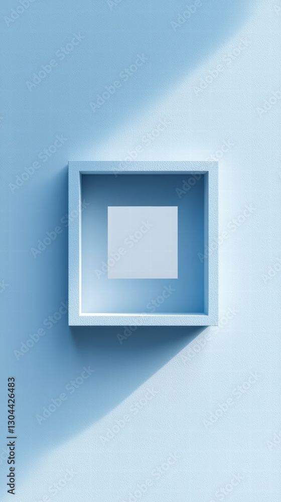 Poster abstract square frame: a minimalist composition featuring a square frame suspended against a backdro