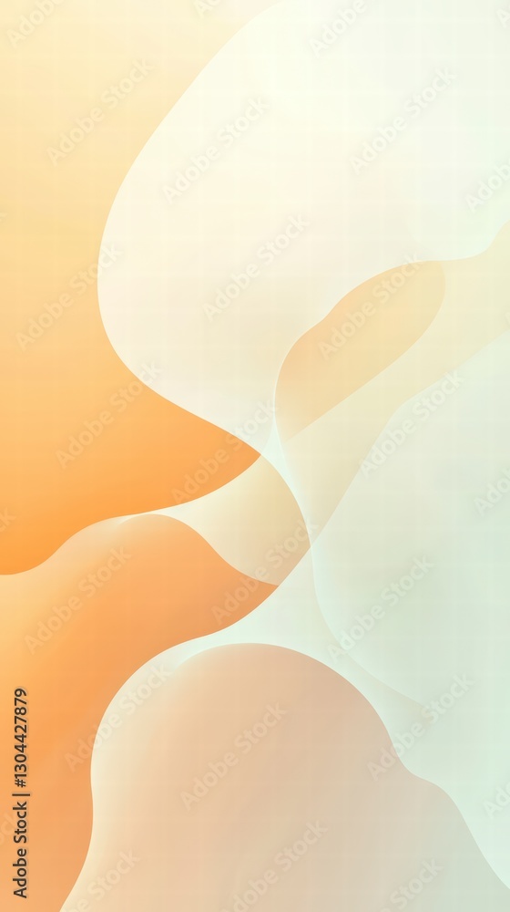 Aufkleber abstract soft shapes in gradient: an abstract composition featuring soft, flowing shapes in a gradie