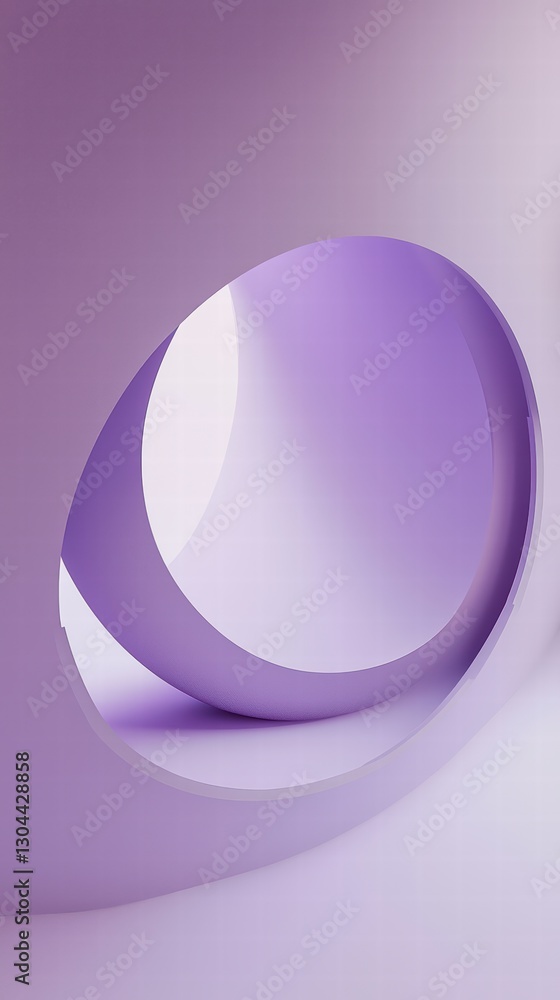Poster abstract violet shapes: an abstract composition of a violet sphere and a curved surface, creating a 