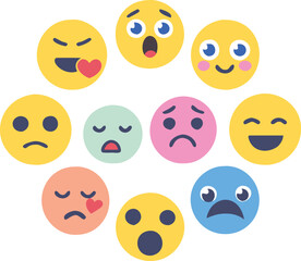 Fototapeta premium set of smiley faces