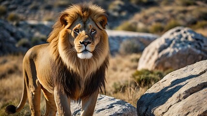 Obraz premium male lion in the wild