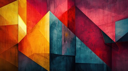 Vibrant geometric abstract art urban environment digital artwork colorful design contemporary view
