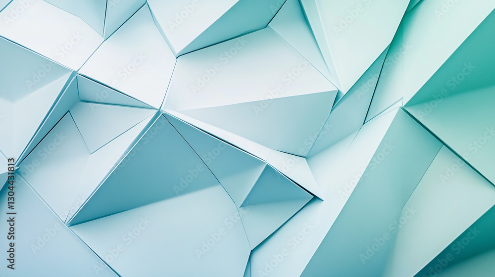 Poster abstract geometric light blue triangular pattern background texture 3d art aqua teal style clean
