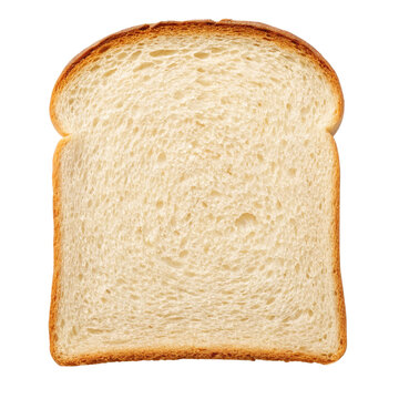 Slice of bread on a white background.