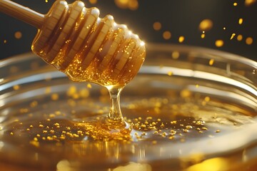 honey dripping from a spoon