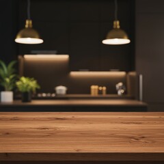 Modern Kitchen with Wooden Countertop