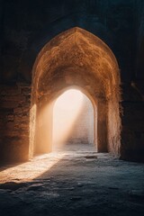 Obraz premium Mystical Light in Ancient Archway