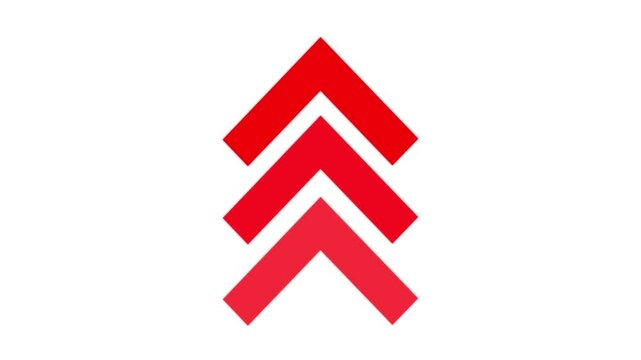 3d arrow icon swipe up animation white background. UP Directional Arrow Loop Animation. Animated arrows for the overlay video layer. 3d arrow directional.
