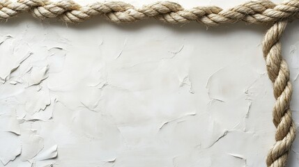 A vibrant, textured, white backdrop, adorned with a coiled rope, offering an open canvas for your creative vision, ready to be infused with copy, text, or design elements.