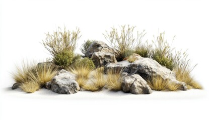 Rocky Landscape with Shrubs