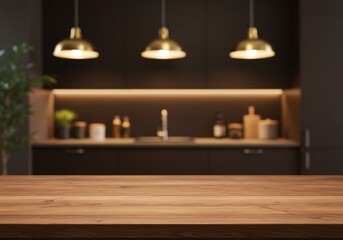 Modern Kitchen with Wooden Countertop