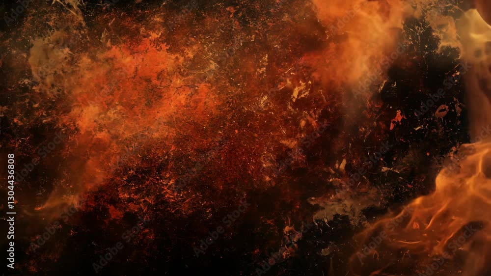 Poster dynamic fiery background with vivid orange and red hues creating an intense atmosphere for artistic 