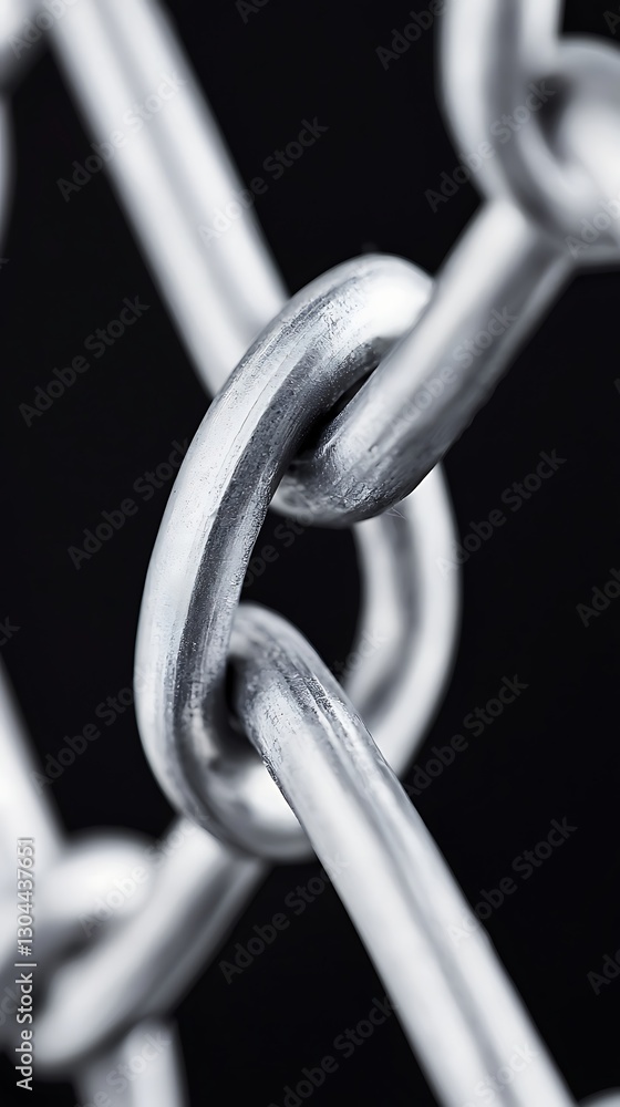 Aufkleber a close-up image of interlinked metallic chain links against a dark background, showcasing texture a