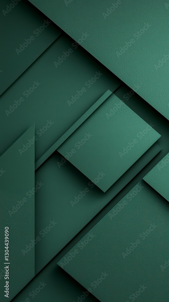 Poster geometric emerald abstraction: a captivating display of overlapping geometric shapes in varying shad