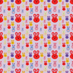 seamless pattern easter rabbit colorful pink color 