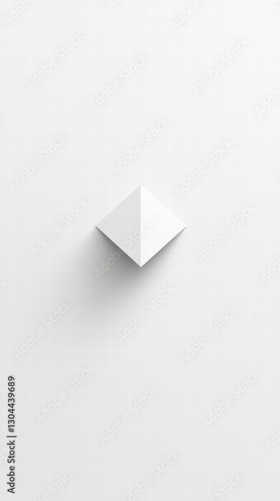 Poster geometric harmony: a minimalistic composition showcasing a pristine, white, diamond-shaped object ca