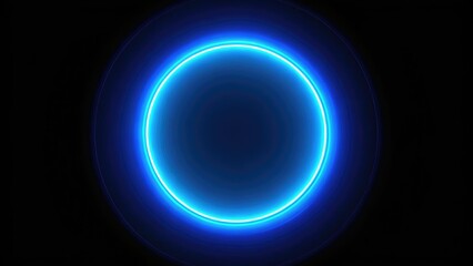 Blue Neon Circle Glowing Abstract Urban Exploration Photography