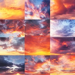 Vibrant Sky Clouds Sunset Colors