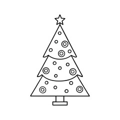 Christmas tree vector  coloring book