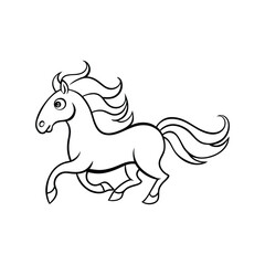 horse vector illustration  coloring book