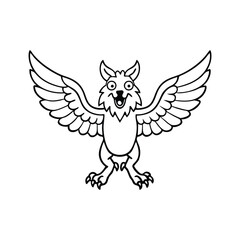 eagle with wings  coloring book