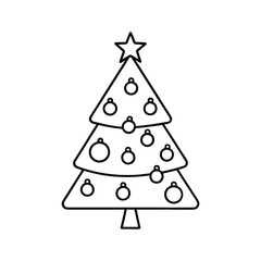 Fototapeta premium vector Christmas tree coloring book
