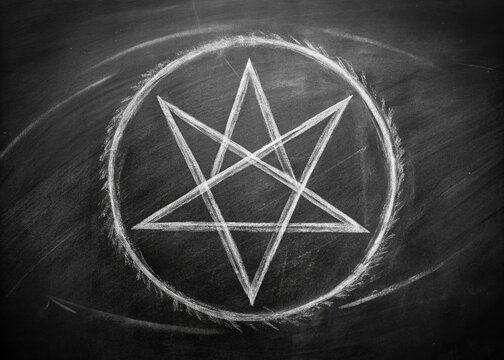 Astaroth Sigil Chalk Blackboard Occult Symbol Wicca Magic Ritual