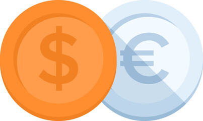 currency converter flat web icon concept
