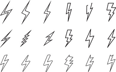 Lightning Bolt Line Icons Pattern