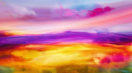 abstract background with colorful tulip fields and distant horizons, scenic and natural, bold and vibrant, calming and detailed composition