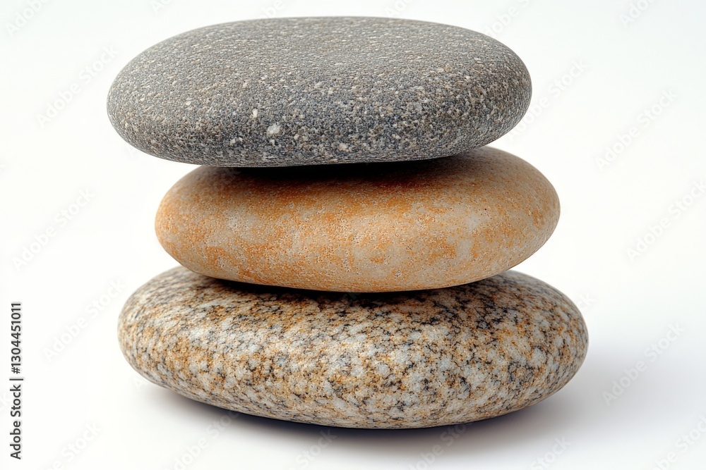 Poster stacked smooth stones in varying colors showcasing natural textures and shapes
