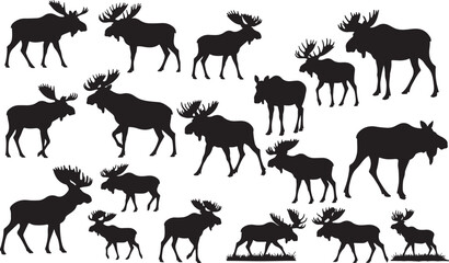 Moose Deer Silhouettes