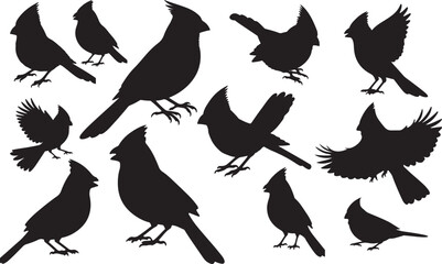 Northern Cardinal Silhouettes