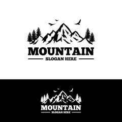 Obraz premium mountain adventure logo vector