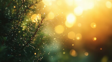 abstract background with garden sprinklers and water mist, dynamic lighting, fresh and vibrant, minimalistic composition