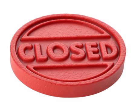 3D Closed Signboard in Red and White for Business and Stores