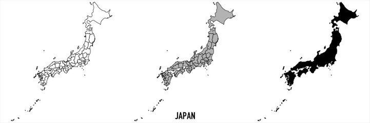 Obraz premium High detailed vector map - Japan 