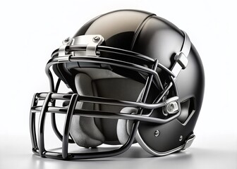 Fototapeta premium Blank Black and White American Football Helmet Mockup - Front View, Isolated on White Background