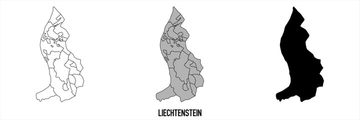 High detailed vector map - Liechtenstein
