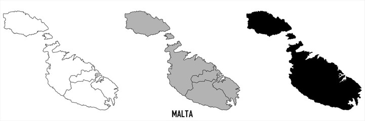 High detailed vector map - Malta
