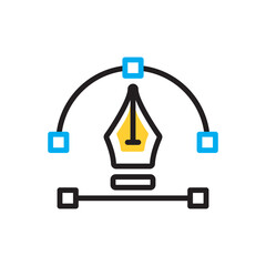 Multi color icon for vector